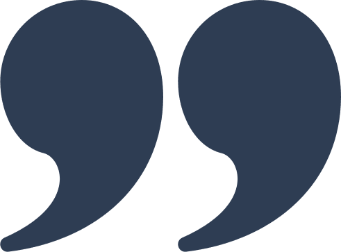 Dark blue quotation marks on black background.